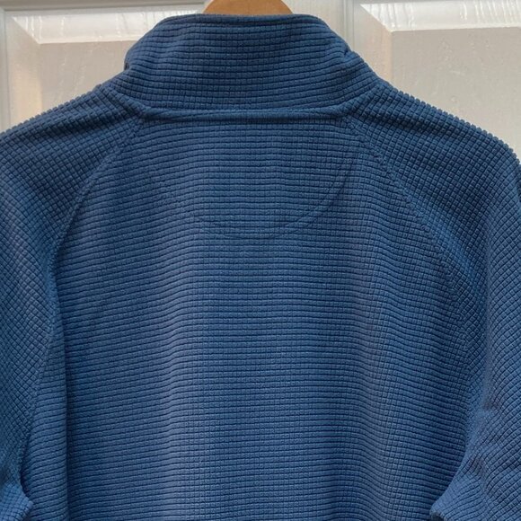L.L Bean Medium Blue Fleece Lined 1/4 Zip Waffle Knit Pullover Shacket Size XL - Picture 5 of 7
